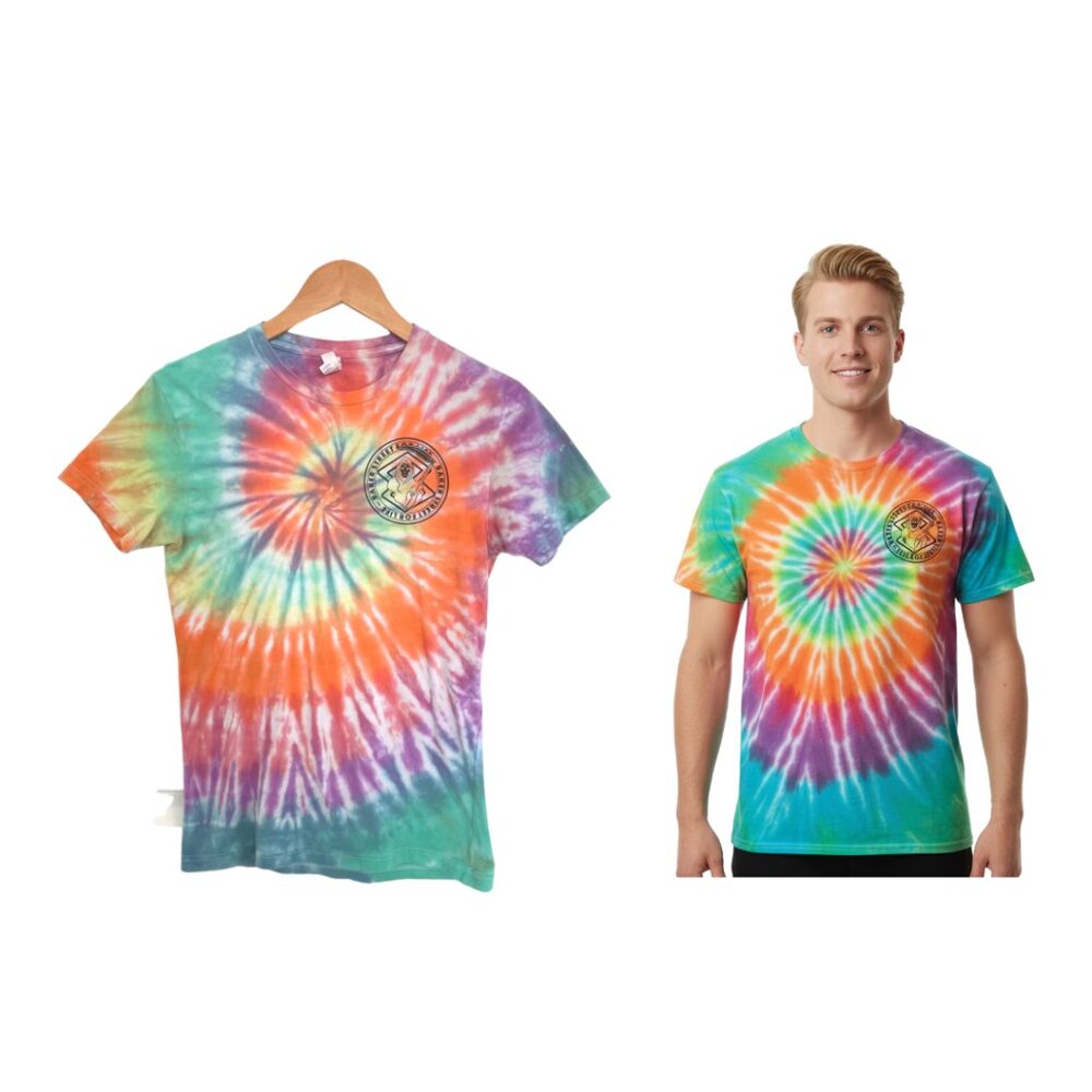 Baker Street Snow T-Shirt Men XS Tie Dye Rainbow Grim Reaper For Life